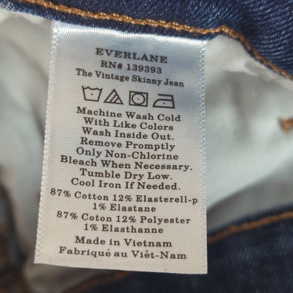 Everlane The Vintage Raw Hem High Rise Button Fly Skinny Jeans - Picture 10 of 10